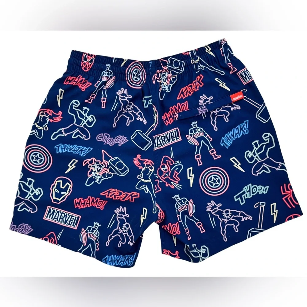 Hard to Find Chubbies Marvel Mens Large Neon Swim Trunks Limited Edition - Small - Picture 3 of 5